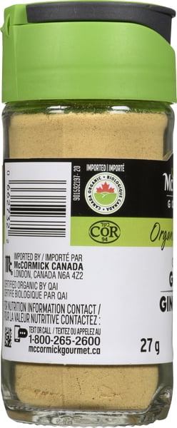 McCormick Gourmet, New Bottle, Premium Quality Natural Herbs & Spices, Organic Ground Chinese Ginger