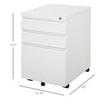 thumbnail image 3 of Vinsetto 3 Drawer Filing Cabinet Steel File Cabinet with Lock and Wheels, 3 of 10