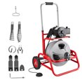 thumbnail image 1 of VEVOR Drain Cleaner Machine 75 FT x 1/2 Inch, Sewer Snake Auger on Wheels, Manual Feed Drain Cleaning Machine with Adjustable Drum Angle, 1 of 9