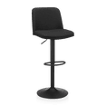 thumbnail image 1 of Bouclair Black Fabric and Metal Adjustable Bar Stool, 1 of 10