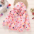 thumbnail image 1 of LOVZFMLL Vestes pour Filles Mode Manteau Décontracté pour Enfants Étanchéité Imprimé à Capuche Coquille Rigide Veste 8-9 Ans, 1 of 4