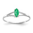 thumbnail image 1 of 10k White Gold Emerald Birthstone Ring May Gemstone, 1 of 9
