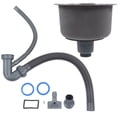 thumbnail image 3 of Loewten Bar Round Sink,Mini Round Kitchen Sink Stainless Steel Bar Round Basin With Drainpipe Fitting 30cm Diameter,Stainless Steel Basin, 3 of 8