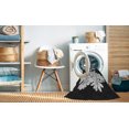 thumbnail image 2 of Ahgly Company Tapis d'Intérieur Lavable à la Machine, Carré, Transitionnel, Noir Nuit, Tapis de Zone, 3 Pieds Carré, 2 of 7