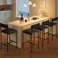 thumbnail image 3 of Dining Set for 2 or 4, Kitchen Table and Chairs for 2 with PU Cushion Chairs, 3/5 Piece Kitchen Table Set for Small Spaces, Apartment, Bar, 3 of 9
