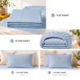 thumbnail image 4 of Comfy Bamboo World Series 4pc Microfiber Sheet Set, King Size Bedsheet, Blue, 4 of 6