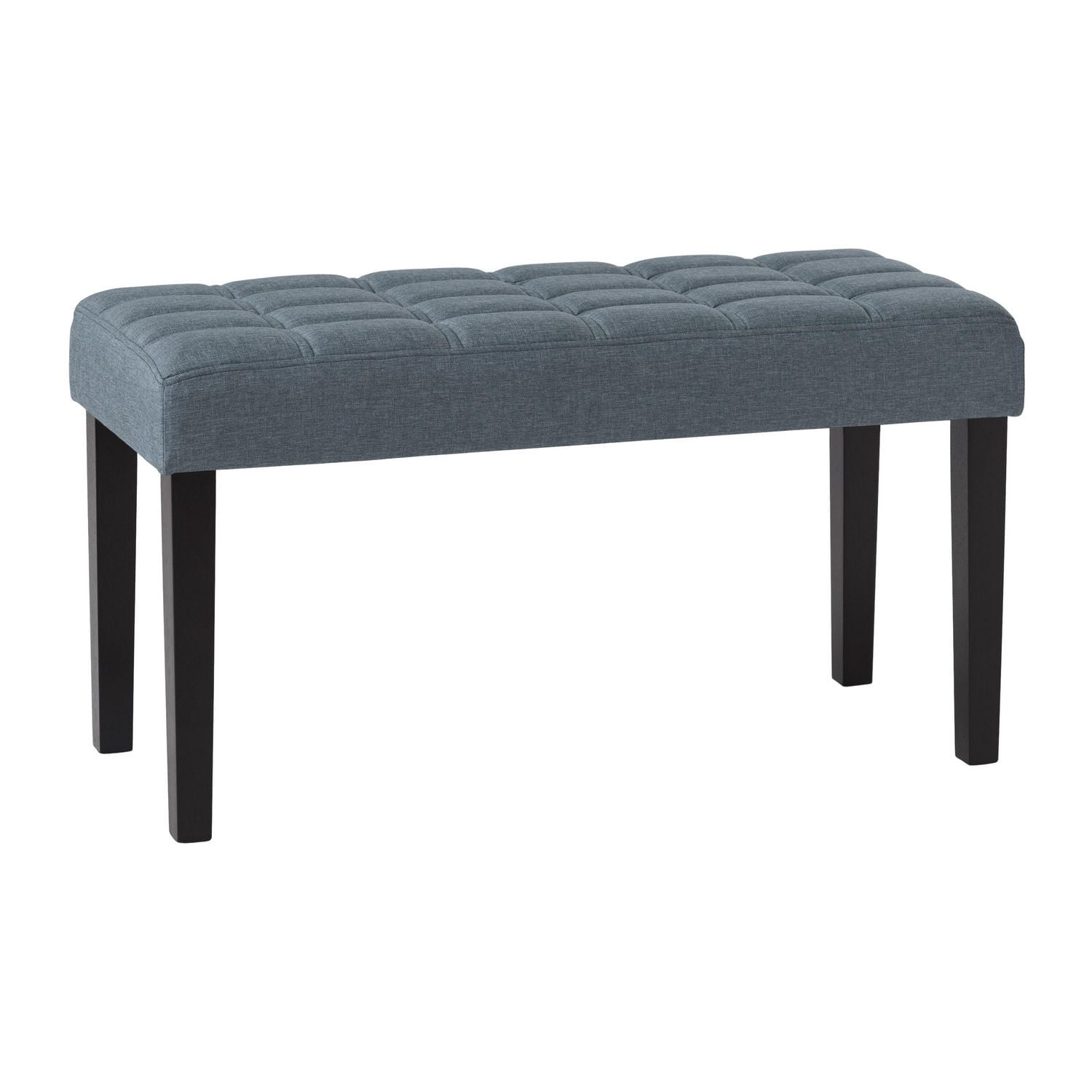 Banc d'entrée capitonné et rembourré en tissu CorLiving California avec pieds en bois