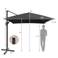 thumbnail image 3 of Costway Parasol Déporté de Patio 10 Pieds X 13 Pieds en Aluminium, Rotation 360°, Inclinaison, Gris, 3 of 10