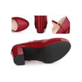 thumbnail image 2 of BLISSFUL STEP Chaussures pour Femmes Escarpins Mary Jane Talon Épais Plateforme Bout Rond Bride à la Cheville Talons Rouges 10, 2 of 6