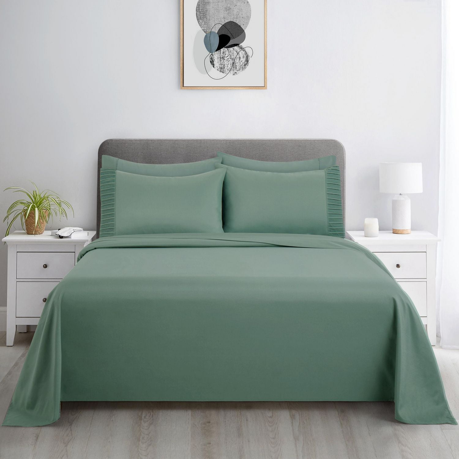 Marina Decoration Ultra Soft Silky Deep Pocket Solid Rayon from Bamboo Bedding All Season Sheet Set
