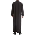 thumbnail image 4 of Styesk Jackets for Men Men's Muslim Robe Arab Middle Robe Long Style Long Sleeve Standing Neck Pocket Pullover Long Shirt Fashion Casual Robe, 4 of 8