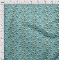 thumbnail image 4 of oneOone Rayon Turquoise Blue Fabric Circus Sewing Material Print Fabric By The Yard 56 Inch Wide, 4 of 5