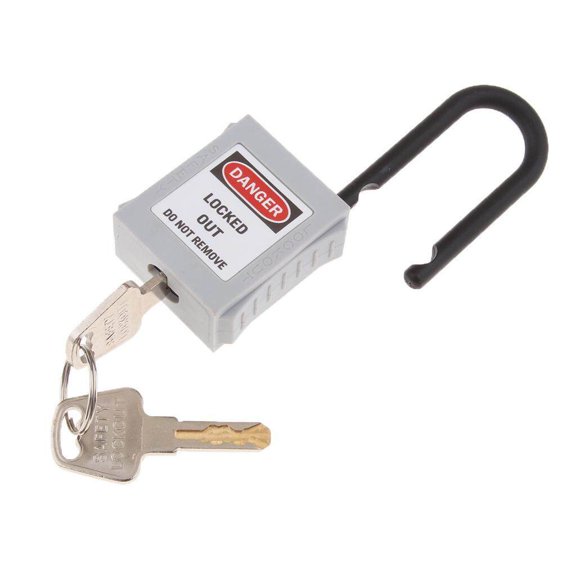 Xingzhi PL38-KD 38 mm PVC Curved Safety Lockout Padlock Grey