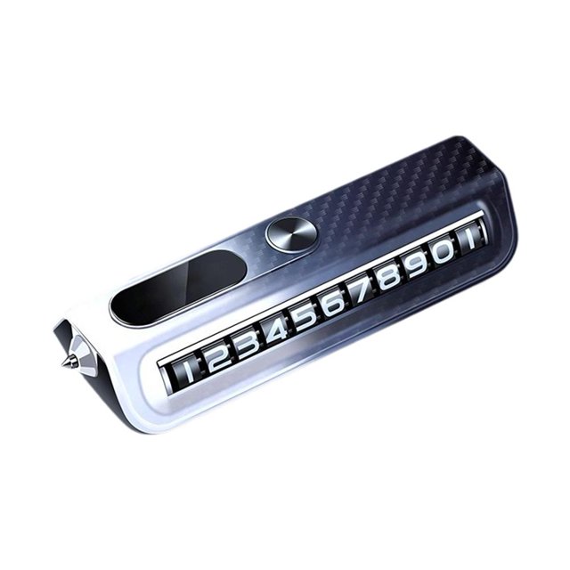 Car Temporary Parking Card Plate,Car Parking Phone Number Plate with Safety Hammer,Cars Dashboard Hidden Phone Number Plate,Car Park Stop Sticker Display Automobile Parking Gadgets Accessories