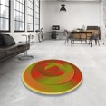 thumbnail image 4 of Ahgly Company Tapis Rond Lavable en Machine Intérieur Transitionnel Rouge Lave, 3 Pieds Rond, 4 of 7