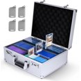 thumbnail image 1 of Trading Card Storage Box with Combination Lock, Toploader Storage Box for 3" X 4" 35pt Rigid Cards, Top Loader Storage Hard Case, Sports Card Case (Holds 600+ Toploaders, Black), 1 of 12