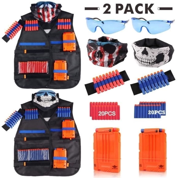 2windeal - 2 Pack Tactical Vests for Nerf Toy Gun N-Strike Elite Series with Accessories