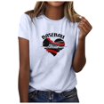 thumbnail image 2 of Meichang T-Shirts de Maman de Baseball Chemises pour Femmes T-Shirts Graphiques Amour de Maman de Baseball T-Shirts d'Été à Manches Courtes Col Rond Tee-Shirts Décontractés Amples Hauts Blanc m, 2 of 4