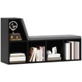 thumbnail image 1 of HOMCOM 5-Cubby Bookcase with Cushioned Reading Nook, Black, 1 of 10