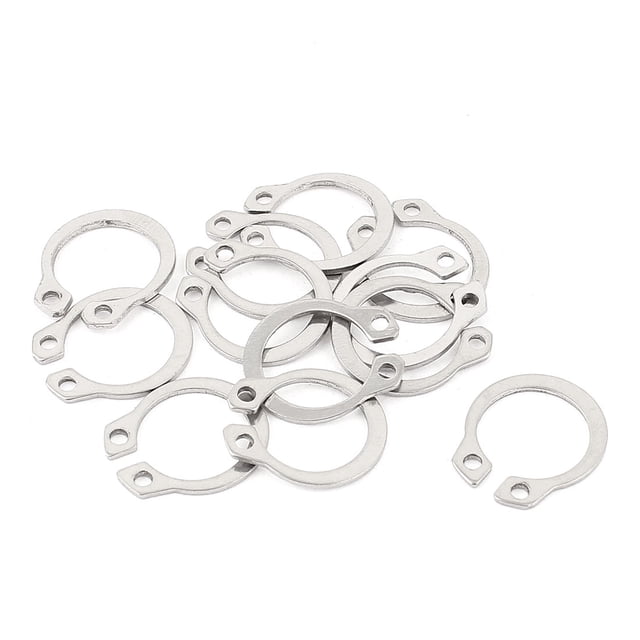 Unique Bargains 10 Pcs Anneaux de Retenue Externes en Acier Inoxydable 304 13mm
