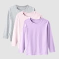 thumbnail image 2 of DXOUPM Chandails à Manches Longues pour Filles Col Ras du Cou Lot de 3 Chandail Léger Confortable T-Shirt Doux, 2 of 4