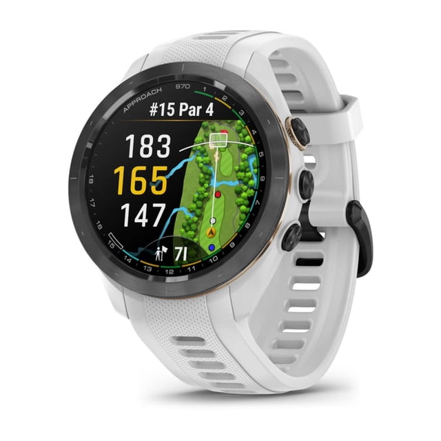Garmin Approach S70 Black Ceramic Bezel with White Silicone Band - Case Size 42 mm