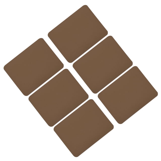Uxcell 6 Pcs Iron on Patches Fabric Repair Patches for Clothes in camel color. The patches are rectangular with rounded edges, measuring approximately 125 mm by 95 mm. Made of durable, washable fabric with a strong adhesive heat sealant backing, these patches are ideal for repairing or decorating clothing such as jackets, jeans, and T-shirts, as well as other fabric items like sheets. The set includes six patches, which can be cut into desired shapes or sizes for DIY projects.
