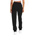 thumbnail image 2 of Innerwin Trousers Solid Color Ladies Bottoms Holiday Straight Leg Lounge Sweatpants Black M, 2 of 3
