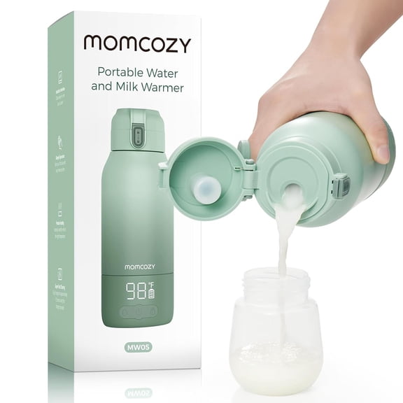 Momcozy Chauffe-Lait Portable pour Voyage – Deux Modes de Chauffage pour Lait Maternel et Eau, Chauffe-Biberon Portable, 17 Onces