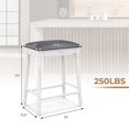 thumbnail image 3 of Costway 2 PCS 24" Counter Height Bar Stools Backless Bar Stools with Faux Leather Cover White&Gray, 3 of 8