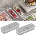 thumbnail image 1 of Yhmxh Food Storage Containers with Lids, Microwave Safe 3 Compartments Bento Lunch Snack Boxes with Air Holes, Multi-functional Fridge Organizer Case to Keep Fruits, Vegetables, Meat, Fish Fresh, 1 of 7