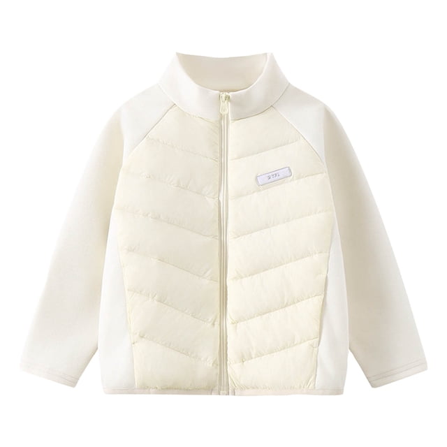 RXIRUCGD Manteau à Manches Longues pour Enfants, Col Rond, Bas en Peluche à Manches Longues (Blanc, Taille : 3 Ans)