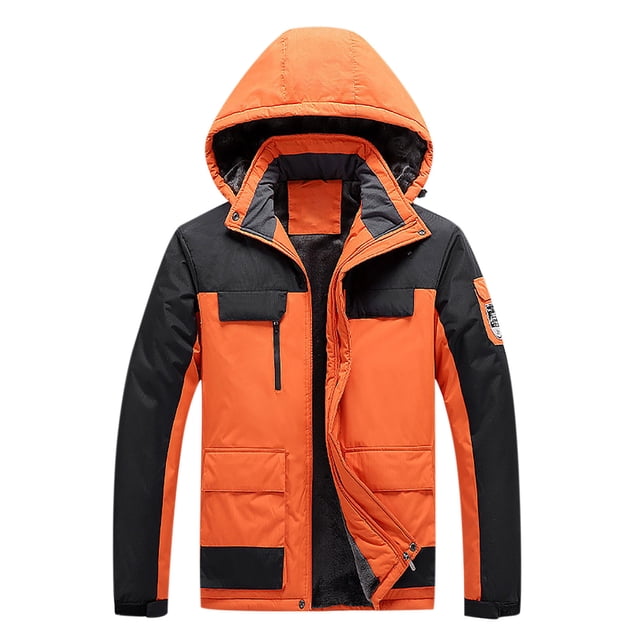 Windproof Jacket men Casual Patchwork Thicken Multi Pocket Hooded Zipper Windproof Waterproof Breathable Jacket Coats