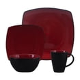thumbnail image 3 of Gibson Elite Soho Lounge 16 Piece Plates, Bowls, & Mugs Dinnerware Set, Burgundy, 3 of 3