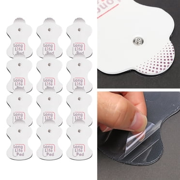 JJBaycosin 12pcs 2.2 Mm Button Type Foam Electrode Patch Electrotherapy Long Life Pads Replacement Electrode Pads Self Reusable Massage Replacement Gel Pads