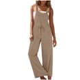 thumbnail image 4 of LSLJS Women's Sleeveless Loose Overalls Rompers Cotton Linen Wide Leg Jumpsuits, Womens Workout Jumpsuits, 4 of 9