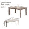 thumbnail image 5 of Farmhouse Dining Set 4-Person Dining Room Set, Mid-century Rectangular Wood Dining Table with 2 Upholstered Benches for Apartment Kitchen (Beige, 3PCS-Table+2 Bench), 5 of 5