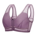 thumbnail image 1 of Women's Zip Front High Impact Wireless Racerback High Support Zipper in Front Sports Bra for Workout Running, 1 of 8