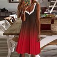 thumbnail image 1 of SMihono Robes d'Été Bohémiennes Femmes Grande Taille Mode Femmes Décontracté Sexy Col en V Imprimé Été Dentelle Sans Manches Mini Robe, 1 of 4