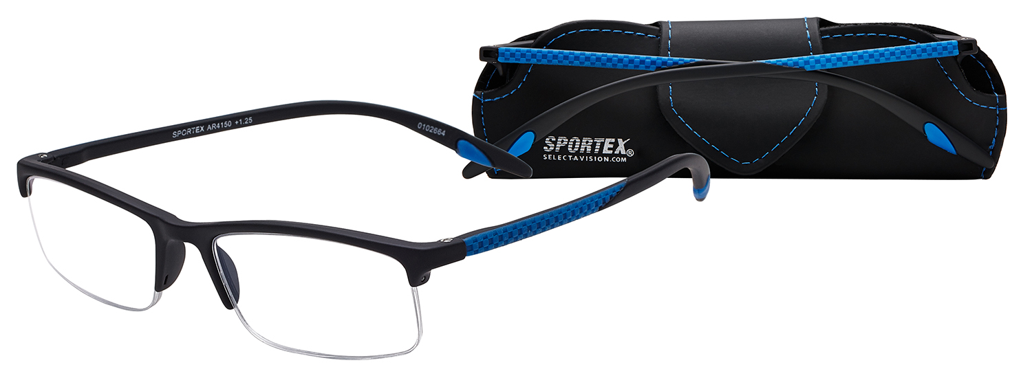 Select-A-Vision men's Sportex Ar4150 Blue Reading Glasses, 29 mm