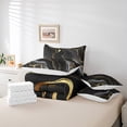 thumbnail image 5 of YST 7 Pcs Comforter Set Full, Gold Black Marble Bed In A Bag With Flat Sheet And Fitted Sheet For Adults, Gold Glitter Abstract Marbling Stone Pattern Bedding Set With Pillowcases & Shams, 5 of 5