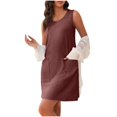 thumbnail image 1 of Ovzne Robes pour Femmes Robe de Plage Mode pour Femmes Robe Décontractée Unie Robe à Poches Robe Débardeur Robe Longue Robe Grande Taille Liquidation, 1 of 6