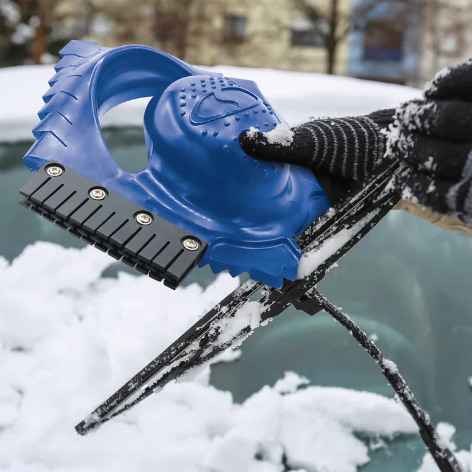 Ice Dozer Pare-brise Grattoir à glace et à neige avec brosse à raclette