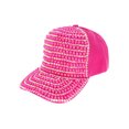 thumbnail image 1 of Top Headwear Pearl Rhinestone Bling Baseball Cap - Fuchsia, 1 of 1