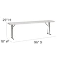 thumbnail image 2 of 18''W x 96''L Granite White Plastic Folding Training Table, 2 of 7