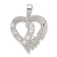 thumbnail image 1 of Pendentif en Argent 925 Zircon Cubique en Forme de Coeur de Maman, 1 of 2