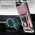 thumbnail image 2 of KOMI Designed for Google Pixel 9 Pro, Military-Grade Drop-Proof Case with Sliding Camera Cover and Ring Kickstand, Heavy Duty Shockproof Full Body Protective Phone Case, Rose Gold, 2 of 5