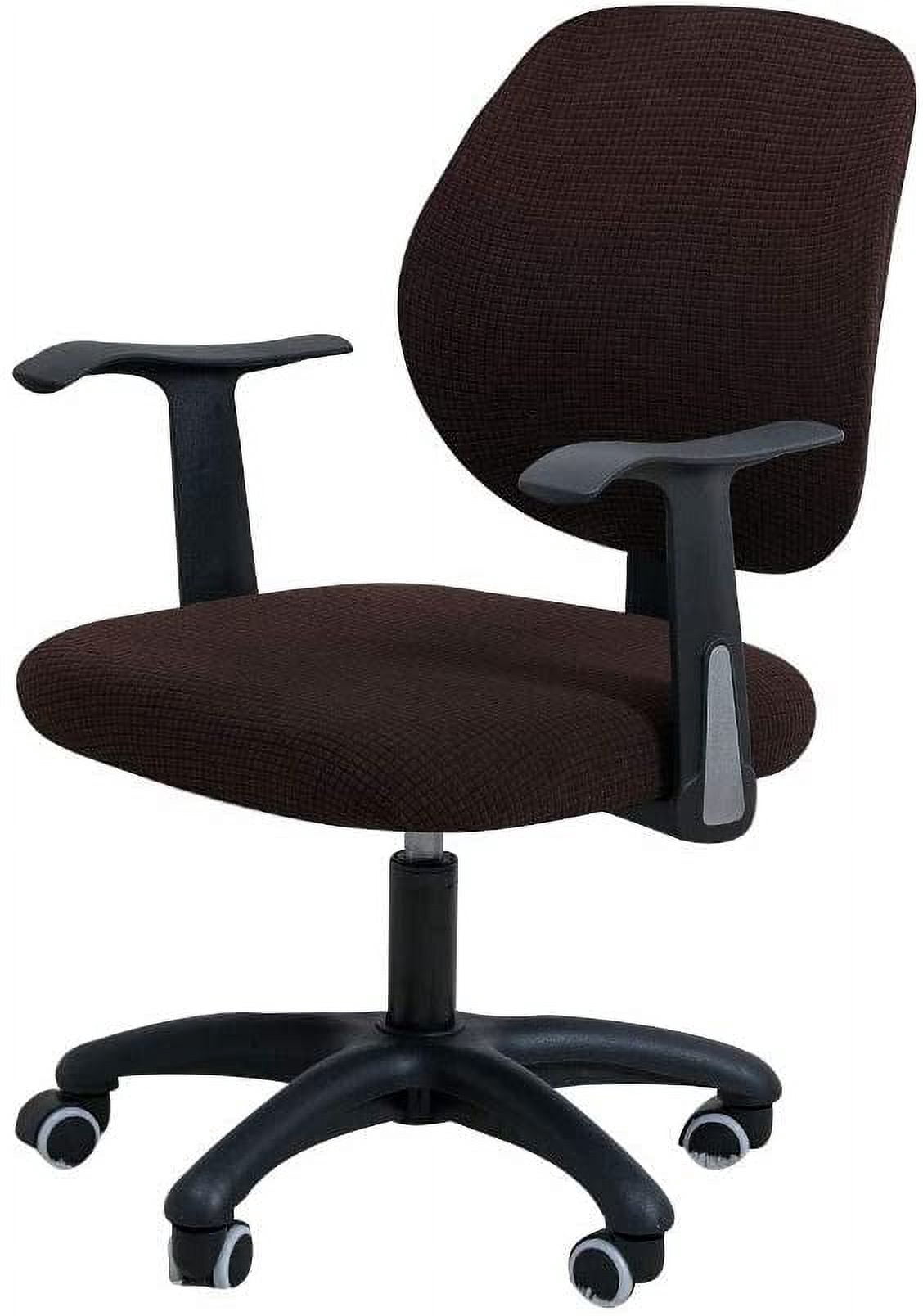 ORUYROP Housse de Chaise de Bureau Café Résistante à l'Eau Extensible Jacquard Élastique Housses 2 Pcs pour Chaise d'Ordinateur de Bureau Housse Extensible