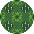 thumbnail image 1 of Ahgly Tapis Rond Lavable en Machine Intérieur Transitionnel Vert Émeraude Profond, 4 Pieds Rond, 1 of 7
