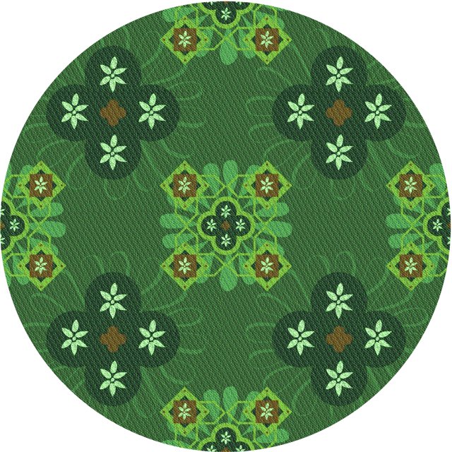 Ahgly Tapis Rond Lavable en Machine Intérieur Transitionnel Vert Émeraude Profond, 4 Pieds Rond
